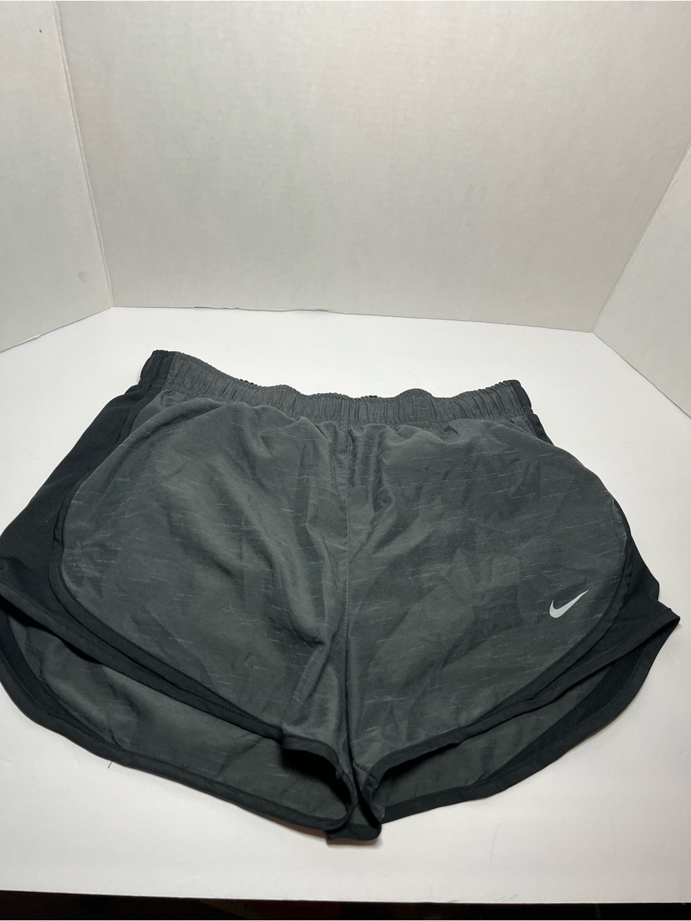 Nike Women’s Gray Athletic Running Shorts with Swoosh